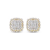 Thumbnail Image 2 of Diamond Cushion-Shaped Cluster Earrings 1/2 ct tw 10K Yellow Gold