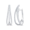 Thumbnail Image 1 of Unstoppable Love Diamond Split Double Hoop Earrings 1/2 ct tw 10K White Gold