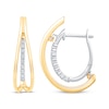 Thumbnail Image 2 of Unstoppable Love Diamond Split Double Hoop Earrings 1/3 ct tw 10K Two-Tone Gold