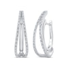 Thumbnail Image 1 of Unstoppable Love Diamond Split Double Hoop Earrings 1/4 ct tw 10K White Gold