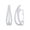 Thumbnail Image 1 of Unstoppable Love Diamond Split Double Hoop Earrings 1 ct tw 10K White Gold