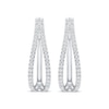 Thumbnail Image 2 of Unstoppable Love Diamond Split Double Hoop Earrings 1 ct tw 10K White Gold