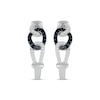 Thumbnail Image 2 of Black & White Diamond Linked J-Hoop Earrings 1/4 ct tw Sterling Silver