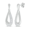 Thumbnail Image 1 of Diamond Cobblestone Teardrop Dangle Earrings 1/3 ct tw 10K White Gold