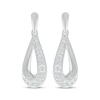 Thumbnail Image 2 of Diamond Cobblestone Teardrop Dangle Earrings 1/3 ct tw 10K White Gold