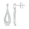 Thumbnail Image 3 of Diamond Cobblestone Teardrop Dangle Earrings 1/3 ct tw 10K White Gold