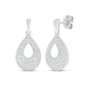 Thumbnail Image 1 of Diamond Cobblestone Teardrop Dangle Earrings 5/8 ct tw 10K White Gold