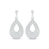 Thumbnail Image 2 of Diamond Cobblestone Teardrop Dangle Earrings 5/8 ct tw 10K White Gold