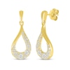 Thumbnail Image 1 of Diamond Cobblestone Twist Teardrop Dangle Earrings 1/2 ct tw 10K Yellow Gold