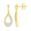 Thumbnail Image 3 of Diamond Cobblestone Twist Teardrop Dangle Earrings 1/2 ct tw 10K Yellow Gold