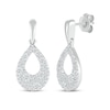 Thumbnail Image 1 of Diamond Cobblestone Teardrop Dangle Earrings 5/8 ct tw 10K White Gold