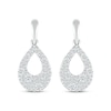 Thumbnail Image 2 of Diamond Cobblestone Teardrop Dangle Earrings 5/8 ct tw 10K White Gold