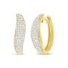 Thumbnail Image 1 of Diamond Cobblestone Swirl Hoop Earrings 5/8 ct tw 10K Yellow Gold