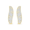 Thumbnail Image 2 of Diamond Cobblestone Swirl Hoop Earrings 5/8 ct tw 10K Yellow Gold