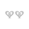 Thumbnail Image 2 of Diamond Open Heart Stud Earrings 1/10 ct tw Sterling Silver