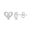 Thumbnail Image 3 of Diamond Open Heart Stud Earrings 1/10 ct tw Sterling Silver