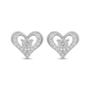 Thumbnail Image 2 of Diamond Open Heart Stud Earrings 1 ct tw 10K White Gold