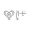 Thumbnail Image 3 of Diamond Open Heart Stud Earrings 1 ct tw 10K White Gold