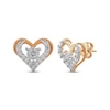 Thumbnail Image 1 of Diamond Open Heart Stud Earrings 1 ct tw 10K Rose Gold