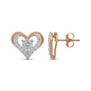 Thumbnail Image 3 of Diamond Open Heart Stud Earrings 1 ct tw 10K Rose Gold