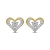 Thumbnail Image 2 of Diamond Open Heart Stud Earrings 1 ct tw 10K Yellow Gold