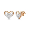 Thumbnail Image 1 of Diamond Open Heart Stud Earrings 1/2 ct tw 10K Rose Gold