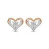 Thumbnail Image 2 of Diamond Open Heart Stud Earrings 1/2 ct tw 10K Rose Gold