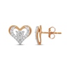 Thumbnail Image 3 of Diamond Open Heart Stud Earrings 1/2 ct tw 10K Rose Gold