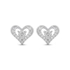 Thumbnail Image 2 of Diamond Open Heart Stud Earrings 1/2 ct tw 10K White Gold