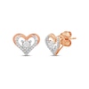 Thumbnail Image 1 of Diamond Open Heart Stud Earrings 1/4 ct tw 10K Rose Gold