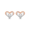 Thumbnail Image 2 of Diamond Open Heart Stud Earrings 1/4 ct tw 10K Rose Gold