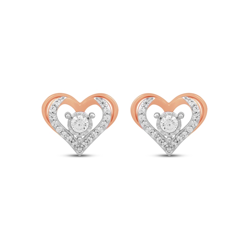 Diamond Open Heart Stud Earrings 1/4 ct tw 10K Rose Gold | Kay