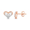 Thumbnail Image 3 of Diamond Open Heart Stud Earrings 1/4 ct tw 10K Rose Gold