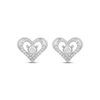 Thumbnail Image 2 of Diamond Open Heart Stud Earrings 1/4 ct tw 10K White Gold