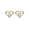 Thumbnail Image 2 of Diamond Open Heart Stud Earrings 1/4 ct tw 10K Yellow Gold