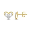 Thumbnail Image 3 of Diamond Open Heart Stud Earrings 1/4 ct tw 10K Yellow Gold