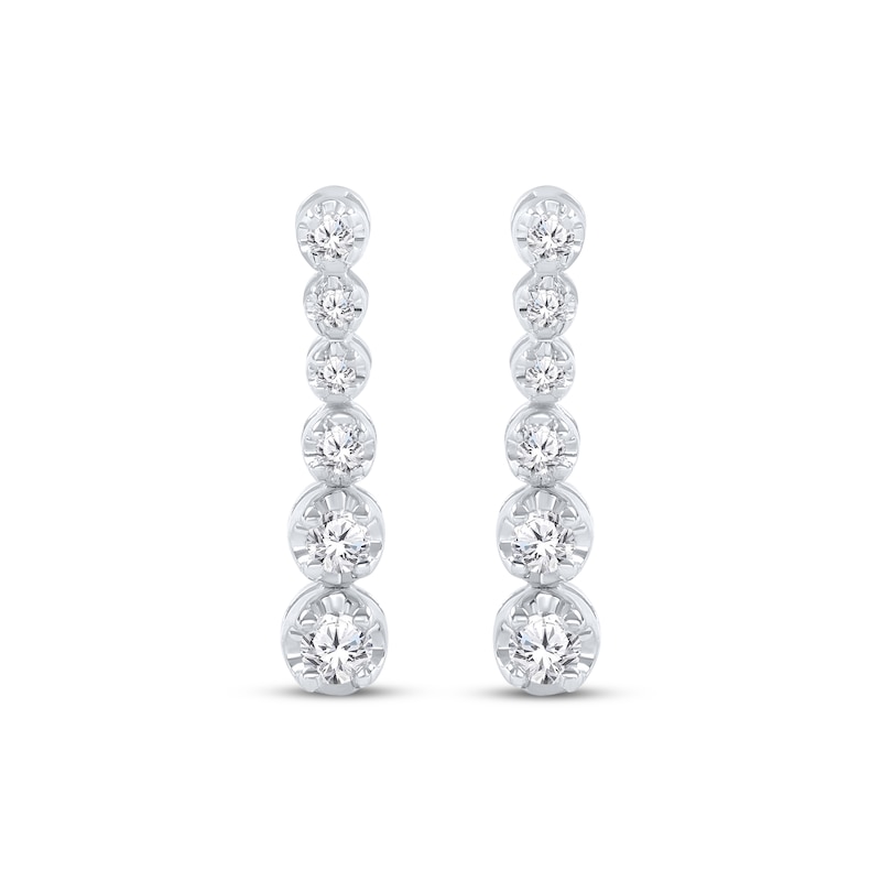 Main Image 2 of Diamond Graduated Drop Earrings 1/5 ct tw 10K White Gold