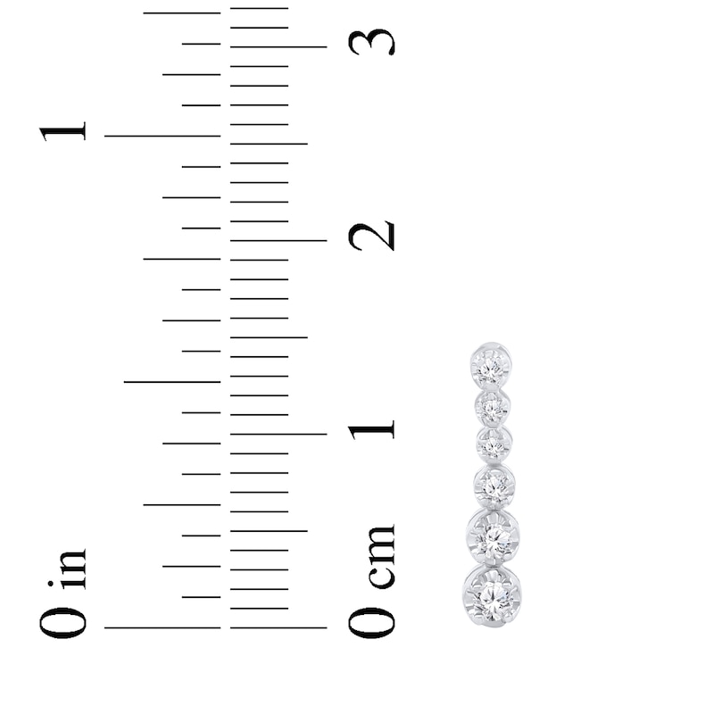 Main Image 4 of Diamond Graduated Drop Earrings 1/5 ct tw 10K White Gold