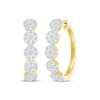 Thumbnail Image 0 of Diamond Halos Hoop Earrings 1 ct tw 10K Yellow Gold