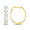 Thumbnail Image 2 of Diamond Halos Hoop Earrings 1 ct tw 10K Yellow Gold