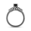 Thumbnail Image 3 of Ink & Ice Round-Cut Black & White Diamond Bridal Set 1-7/8 ct tw Black Rhodium-Plated 14K White Gold