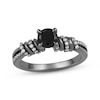 Thumbnail Image 1 of Ink & Ice Round-Cut Black & White Diamond Twist Engagement Ring 1-3/4 ct tw Black Rhodium-Plated 14K White Gold