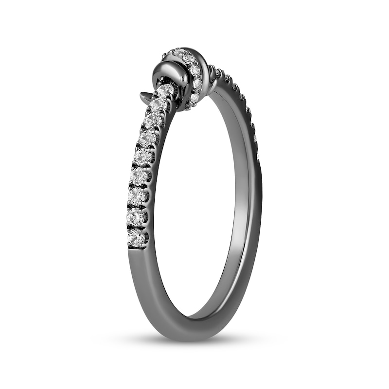 Main Image 2 of Ink & Ice Diamond Twist Wedding Band 1/4 ct tw Black Rhodium-Plated 14K White Gold