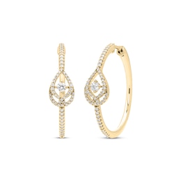 Love Entwined Diamond Hoop Earrings 3/8 ctw 10K Yellow Gold