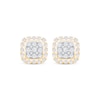 Thumbnail Image 2 of Multi-Diamond Cushion Frame Stud Earrings 1 ct tw 10K Yellow Gold