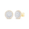 Thumbnail Image 0 of Multi-Diamond Circle Halo Stud Earrings 1 ct tw 10K Yellow Gold