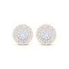 Thumbnail Image 1 of Multi-Diamond Circle Halo Stud Earrings 1 ct tw 10K Yellow Gold