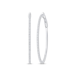 Diamond Hoop Earrings 1-1/2 ct tw 10K White Gold 57mm