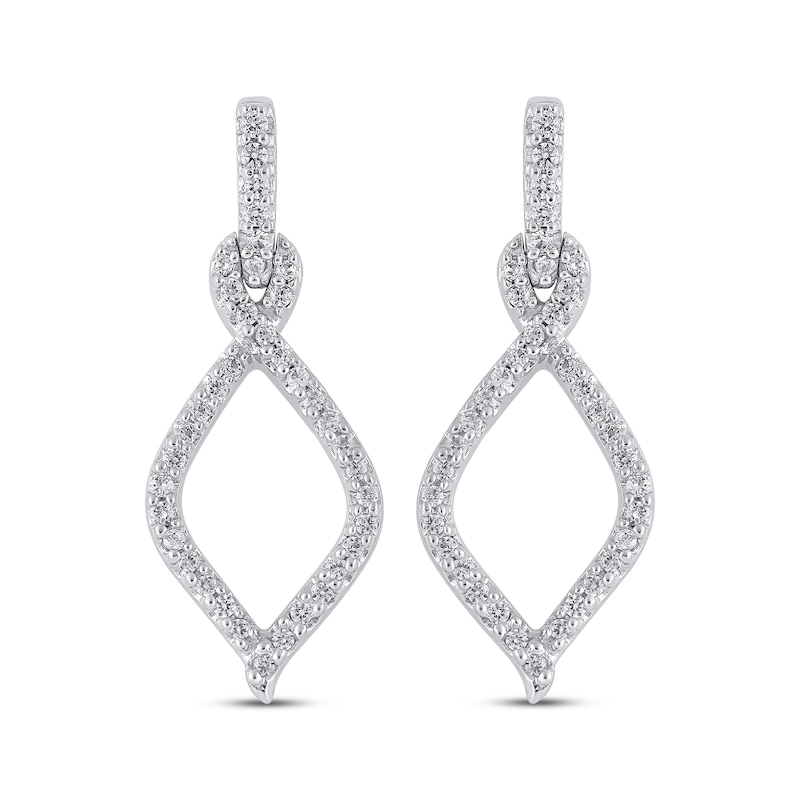 Main Image 2 of Diamond Twist Dangle Earrings 1/4 ct tw 10K White Gold