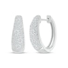 Thumbnail Image 1 of Diamond Cobblestone Tapered Hoop Earrings 1 ct tw 10K White Gold